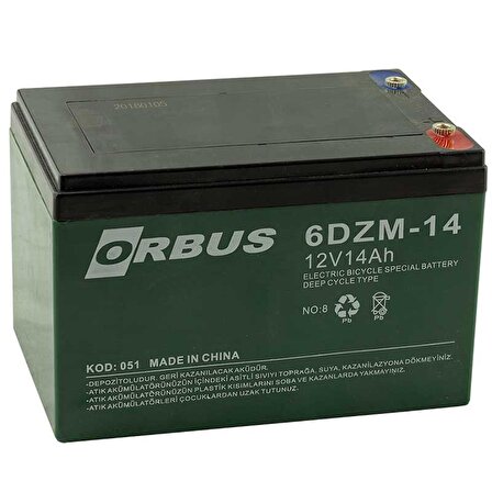 ORBUS / KIJO 12 VOLT - 14 AMPER ELEKTRİKLİ BİSİKLET AKÜSÜ (150 X 97 X 95 MM) (4324)