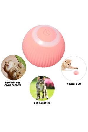 360 Derece Dönen Kedi Köpek Topu Oyuncağı Şarjlı Kedi Oyun Topu İnteraktif Oto Hareket Eden