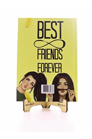 Lastikli Noktalı Sert Kapak Best Friend Defter