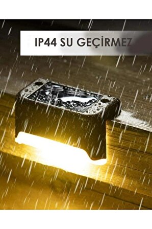 Dekoratif 8 Adet Köşebent Merdiven Veranda Solar Güneş Enerjili Led Lamba Dekor Bahçe Aydınlatma