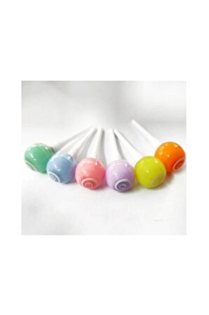 Fosforlu Kalem Renkli Lolipop 6'lı Fosforlu Kalem Lolipop Tasarımlı Kalem Seti Hdh75