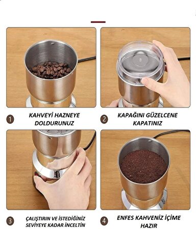 Elektrikli Kahve Tahıl Fındık Baharat Öğütücü Değirmeni Öğütme Makinesi Tahıl Fındık Baharat Kahve Öğütücü