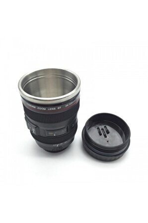 Dekoratif Kullanışlı Bardak Termos Objektif Görünümlü Lens Kupa Çelik Kahve Çay Termos Mug Bardak