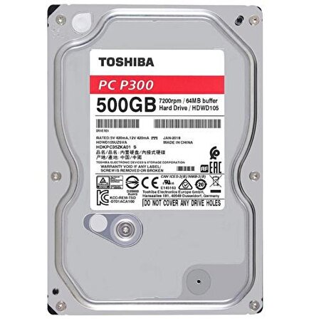 Toshiba P300 3.5 inç 500 GB 7200 RPM Sata 3.0 Harddisk 