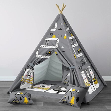 Gri Bebek, Çocuk Odası Minderli/Mindersiz Oyun Evi, Çadırı Model 0056