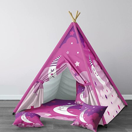 Pembe Bebek, Çocuk Odası Minderli/Mindersiz Oyun Evi, Çadırı Model 0191