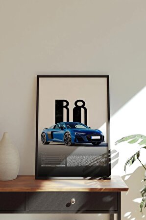 Audi R8 Tasarımlı Çerçeveli Tablo | İkonik Otomobiller Koleksiyonu