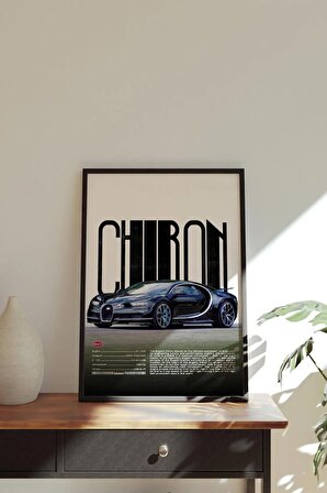 Bugatti Chiron Tasarımlı Çerçeveli Tablo | İkonik Otomobiller Koleksiyonu
