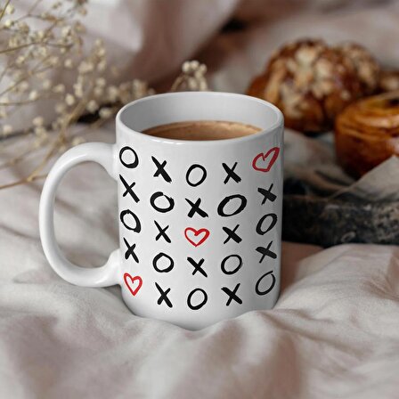 Xoxo Tasarımlı Sevgililer Günü Baskılı Kupa Bardak