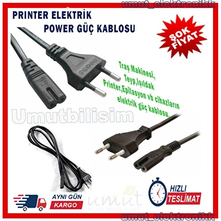 EU-71 Brother Yazıcı Güç Kablosu 220 Volt 2 Pinli Enerji Elektrik Kablosu Elektrik Fiş Kordonu