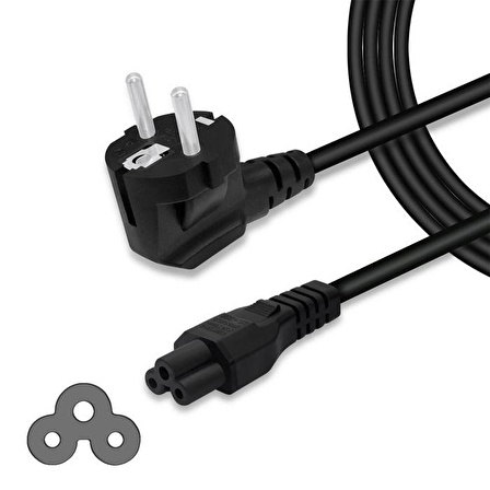 POWER KABLO YONCA -BİLGİSAYAR-PC-NOTEBOOK-DİZ ÜSTÜ-LAPTOP 3 LÜ ADAPTÖR KABLOSU 220 V GÜÇ KABLOSU 1.5METRE