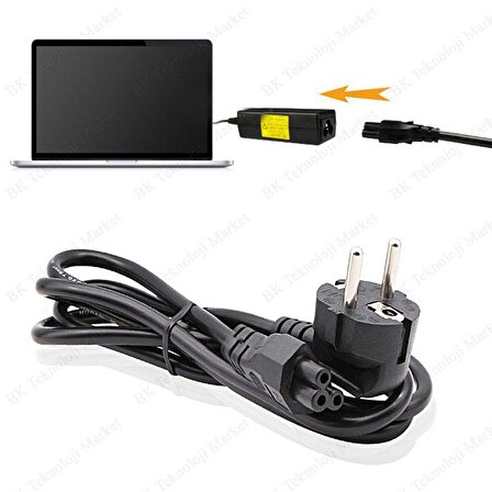 YONCA POWER KABLO ADAPTÖR BİLGİSAYAR NOTEBOOK PC LAPTOP KABLOSU ENERJİ KABLOSU PAVIR KABLO 1.5Mt 