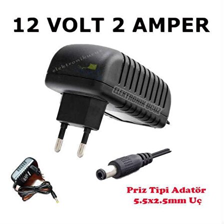 EU-03-12 VOLT 2 AMPER 12V 2A LED TV TELEVİZYON ADAPTER - ELECTRONİC CHEAP-elektronikucuz-