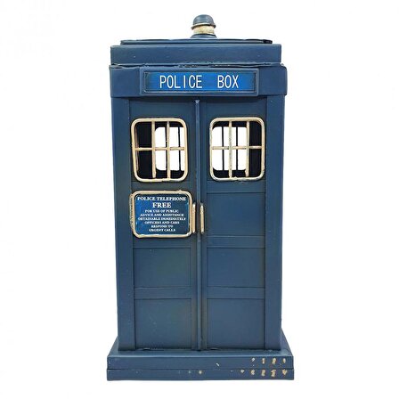 Doktor Who Kulübesi Görünümlü Dekoratif Metal Kumbara