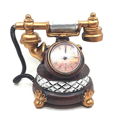 Dekoratif Nostaljik Telefon Saat ve Kumbara