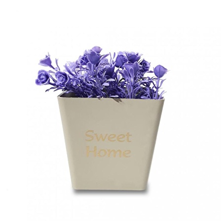 Sweet Home Tasarımlı Dekoratif Saksıda Çiçek