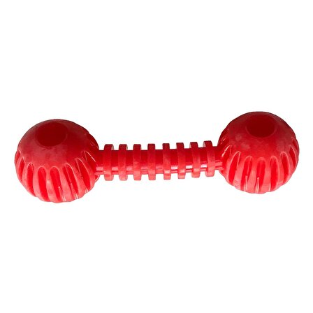 Playfull Sağlam Plastik Dental Dumbel Köpek Oyuncağı 12 x 3,5 cm Kırmızı
