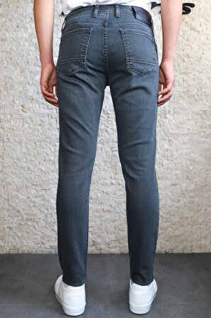 Hlt Jeans Erkek Taşlamalı Antrasit  Slim Fit Pantolon Hlt HE001935