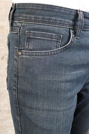 Hlt Jeans Erkek Taşlamalı Antrasit  Slim Fit Pantolon Hlt HE001935
