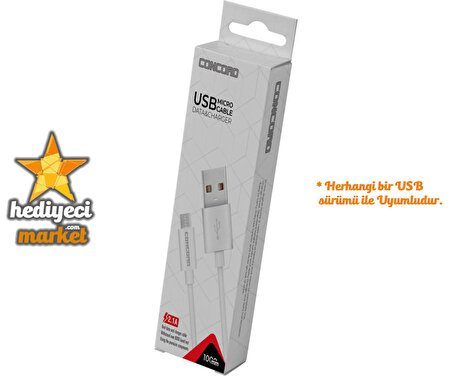 Concord USB Micro Data & Şarj Kablosu 2.1 A