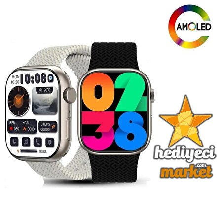 Hediyeci Market Watch 8 HK9 Pro Gümüş Akıllı Saat