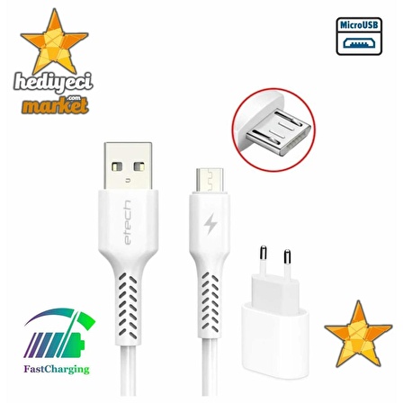 ETECH ETC-010 3.0A 15 / 18W Fast Micro Şarj Cihazı (Quick Charge)