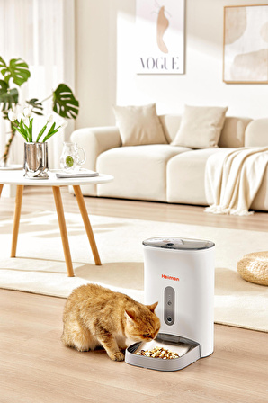Heiman Wifi Kameralı Ve Ses Kontrollü Akıllı Mama Yem Kabı - Smart Pet Feeder- App Kontrol-