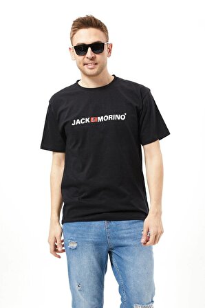 Siyah Baskılı Erkek T-shirt - L