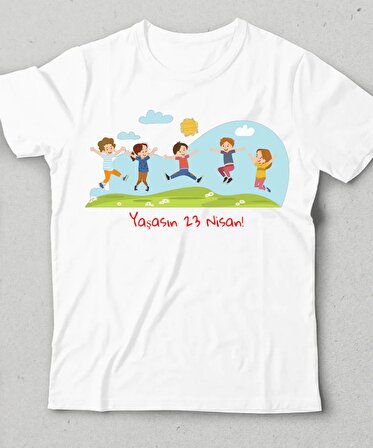 Yaşasın 23 Nisan! Özel Tasarım Çocuk T-Shirt (3-4 Yaş)