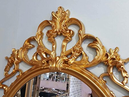 Ayna Denizi Vintage Gold Taç Model Altın Renk Dekoratif Ayna