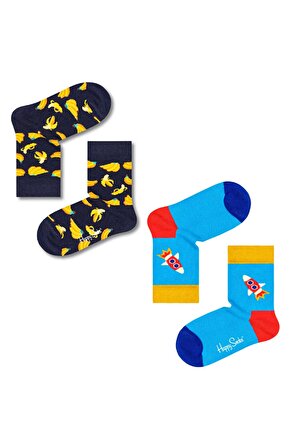 Zetro Özel Seri Ithal 0-12 Aylık 2'li Unısex Desenli Bebek & Çocuk Çorabı