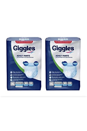 GIGGLES Külot Bez Xlarge 30 Lu Extra Büyük Boy 2 Paket 60 Adet