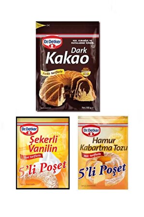 Dark Kakao, Vanilin, Kabartma Tozu Pastacılık Seti