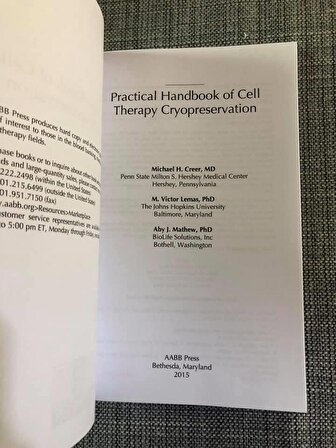 Practical Handbook of Cellular Therapy Cryopreservation Kitap 152492