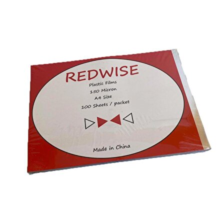 Redwise A4 Şeffaf Cilt Kapağı 150 Micron 100'lü Paket - Asetat Kağıdı