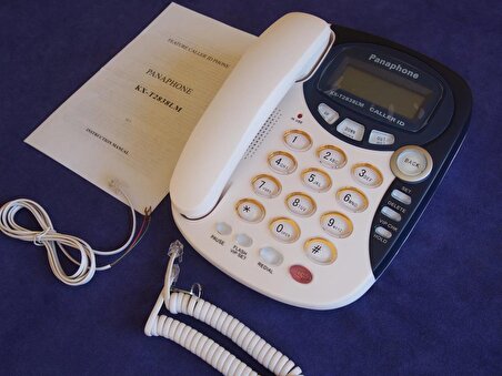 Panaphone KX-T2838LM Çift Renk Masaüstü Kablolu Ev Telefonu (Beyaz)