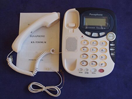 Panaphone KX-T2838LM Çift Renk Masaüstü Kablolu Ev Telefonu (Beyaz)