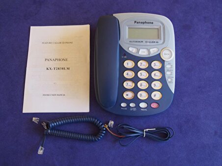 Panaphone KX-T2838LM Çift Renk Masaüstü Kablolu Ev Telefonu (Mavi)