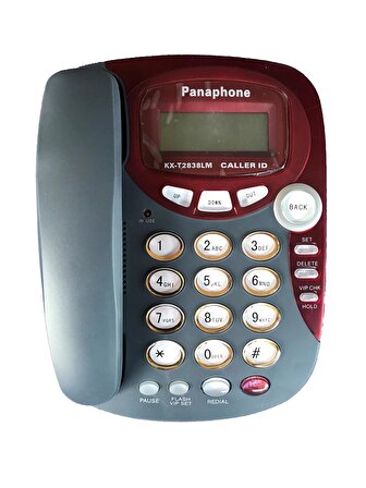 Panaphone KX-T2838LM Çift Renk Masaüstü Kablolu Ev Telefonu (Gri)