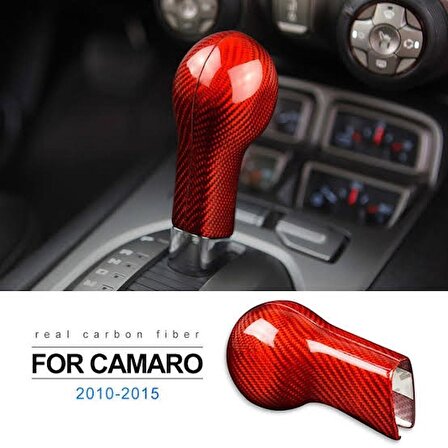 Chevrolet Camaro Karbon Fiber Vites Topuzu Torpido Düğmesi Kaplaması Kırmızı