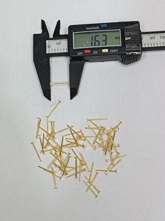 Nikel Kaplama Düz Takı Çivisi Sarı 1Kg 16mm