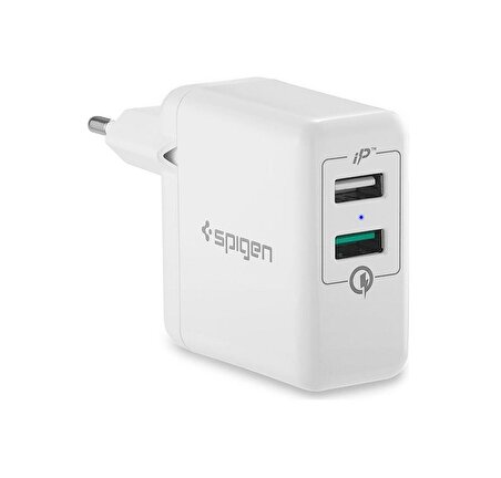 Spigen F207 USB Hızlı Şarj Aleti Beyaz