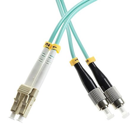 LC - FC Fiber Optik Patch Kablo 2mm 3 Metre (LC/UPC-FC/UPC-OM3-50/125-DX-2.0MM-LSZH-3M)