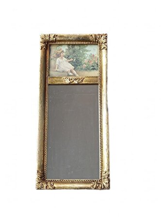 Dekoratif Altın Yaldız İşlemeli Ayna 50x22cm