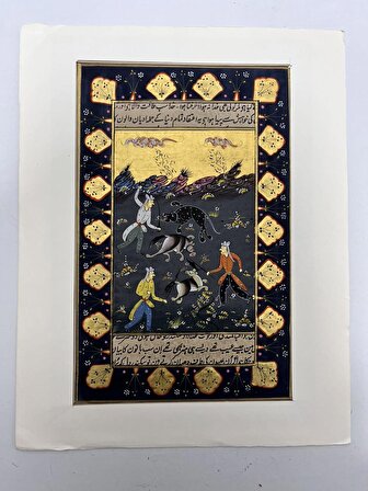 Asilzadelerin Cesur Mücadelesi Adlı El Yapımı Minyatür Resim 28,5x18 cm