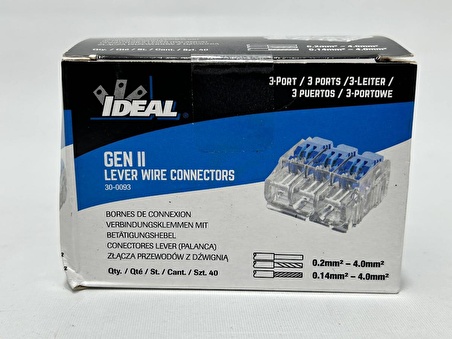 Ideal 3 Port Kollu Tel Konnektörü 30-0093 (40lı Paket)