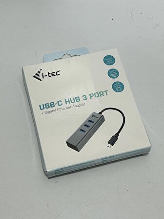 i-Tec Type-C Metal Hub 3 Port + Gigabit Ethernet Adaptör