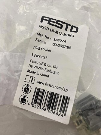 Festo MSSD-EB-M12-MONO Soket 188024