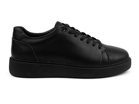 Hatege Bruno Siyah Hakiki Deri Erkek Sneaker Ayakkabı