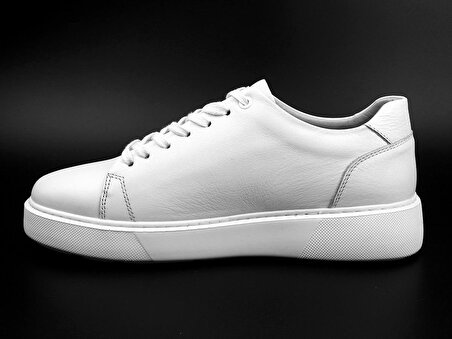 Hatege Bruno Beyaz Hakiki Deri Erkek Sneaker Ayakkabı